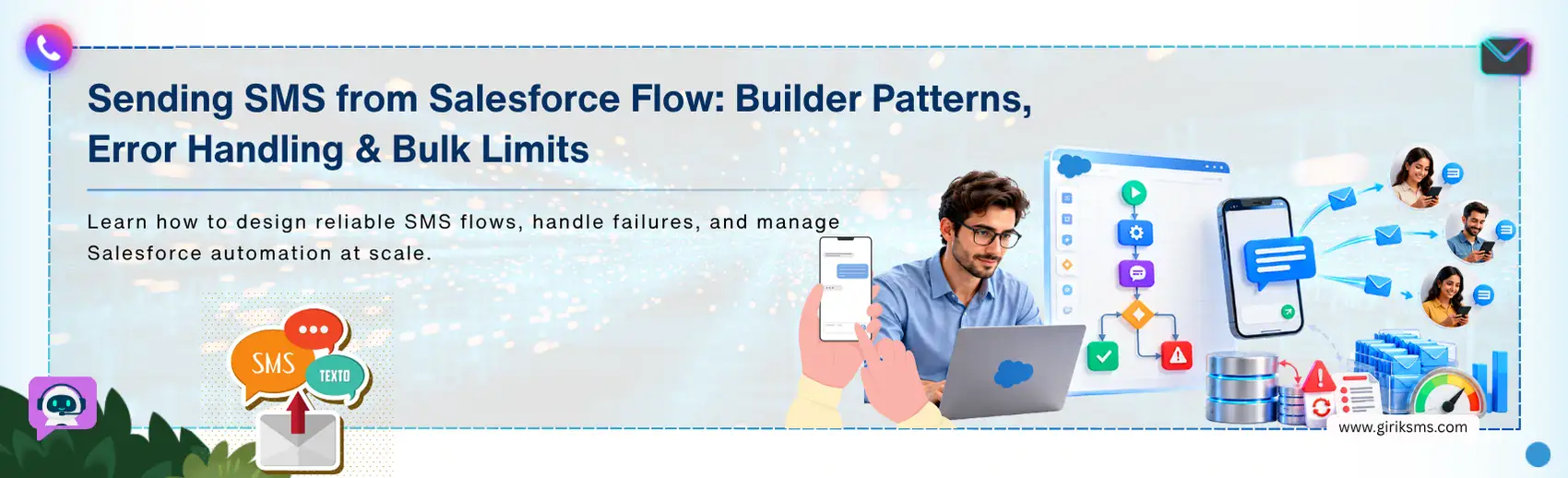 Sending SMS from Salesforce Flow: Builder Patterns, Error Handling and Bulk Limits