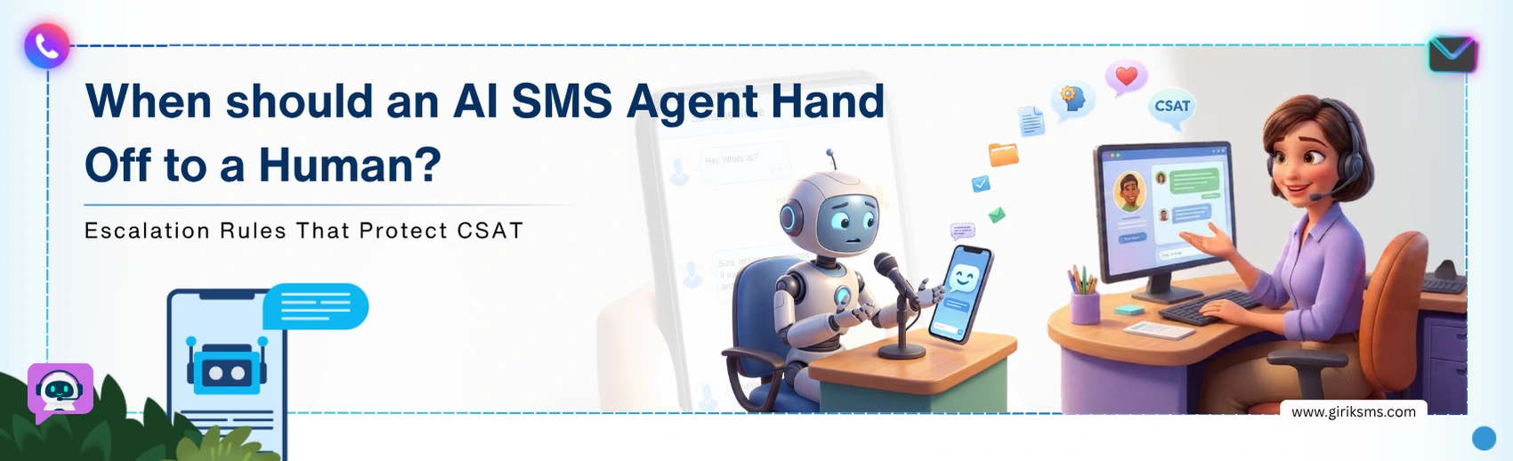 When should an AI SMS Agent Hand Off to a Human? Escalation Rules That Protect CSAT 